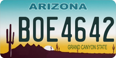 AZ license plate BOE4642