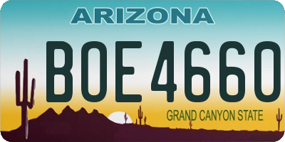 AZ license plate BOE4660
