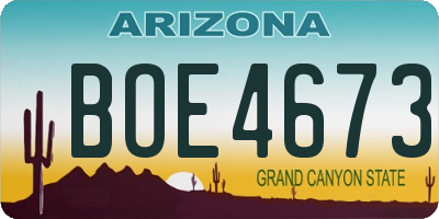 AZ license plate BOE4673