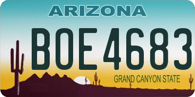 AZ license plate BOE4683