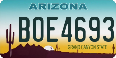AZ license plate BOE4693