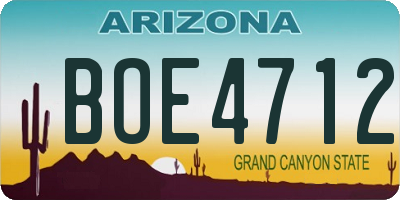 AZ license plate BOE4712