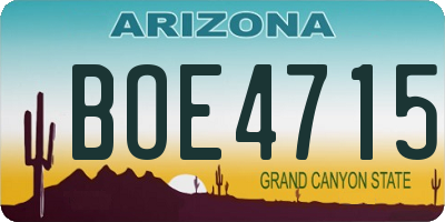 AZ license plate BOE4715