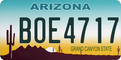 AZ license plate BOE4717