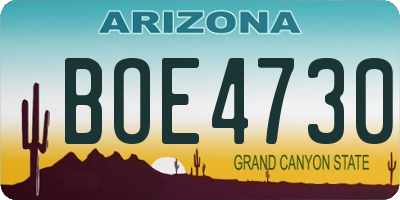 AZ license plate BOE4730
