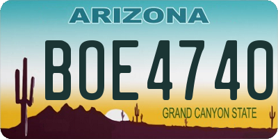 AZ license plate BOE4740