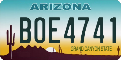 AZ license plate BOE4741