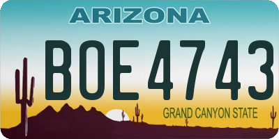 AZ license plate BOE4743