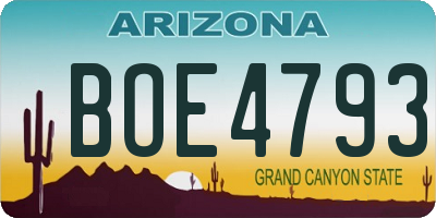 AZ license plate BOE4793