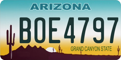 AZ license plate BOE4797