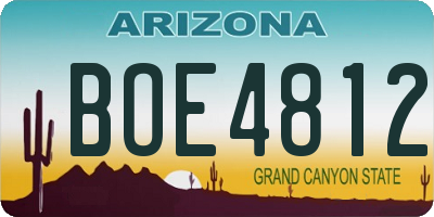 AZ license plate BOE4812