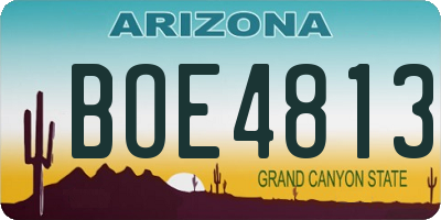 AZ license plate BOE4813
