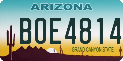 AZ license plate BOE4814