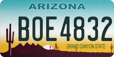 AZ license plate BOE4832