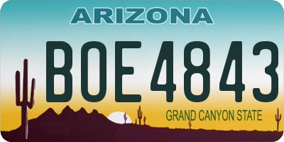 AZ license plate BOE4843