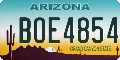 AZ license plate BOE4854