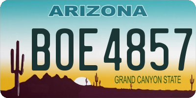 AZ license plate BOE4857