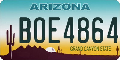 AZ license plate BOE4864
