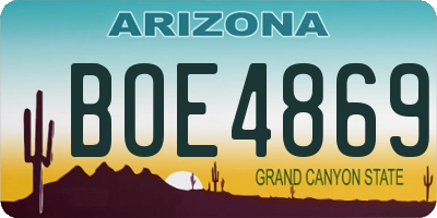 AZ license plate BOE4869