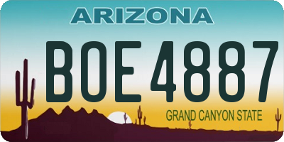 AZ license plate BOE4887