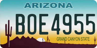 AZ license plate BOE4955