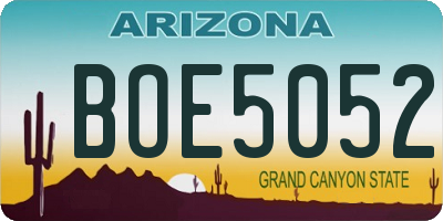 AZ license plate BOE5052