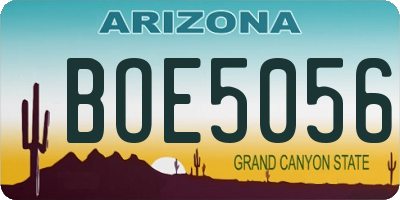 AZ license plate BOE5056