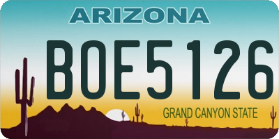 AZ license plate BOE5126
