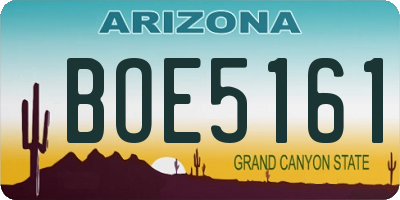 AZ license plate BOE5161