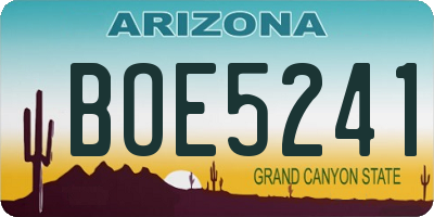 AZ license plate BOE5241