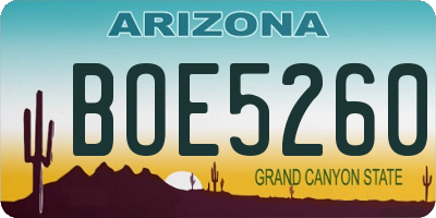 AZ license plate BOE5260