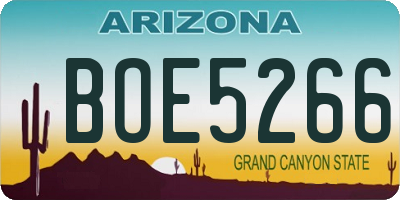 AZ license plate BOE5266