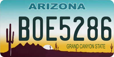 AZ license plate BOE5286