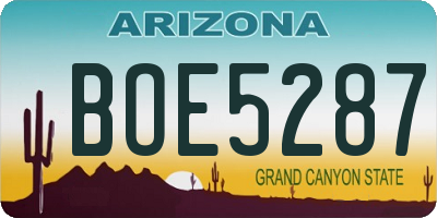 AZ license plate BOE5287