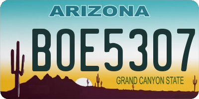 AZ license plate BOE5307