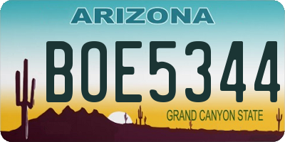 AZ license plate BOE5344