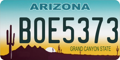 AZ license plate BOE5373