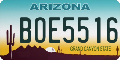 AZ license plate BOE5516