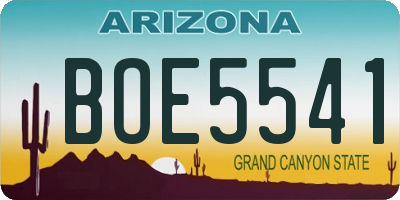 AZ license plate BOE5541