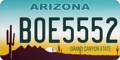 AZ license plate BOE5552