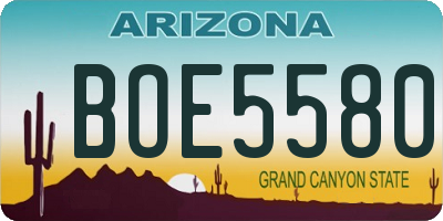 AZ license plate BOE5580