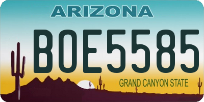 AZ license plate BOE5585