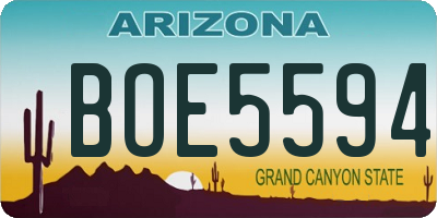 AZ license plate BOE5594