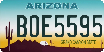 AZ license plate BOE5595