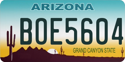 AZ license plate BOE5604