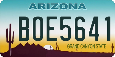 AZ license plate BOE5641