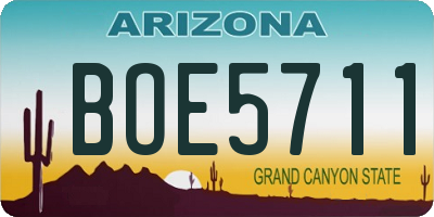 AZ license plate BOE5711