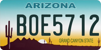 AZ license plate BOE5712