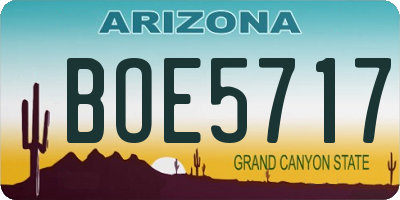 AZ license plate BOE5717