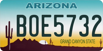 AZ license plate BOE5732